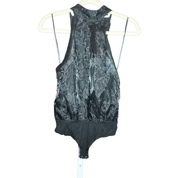VICI Women's Black Organza Halter Tie Neck Bodysuit Sz S NWOT - Picture 4 of 11